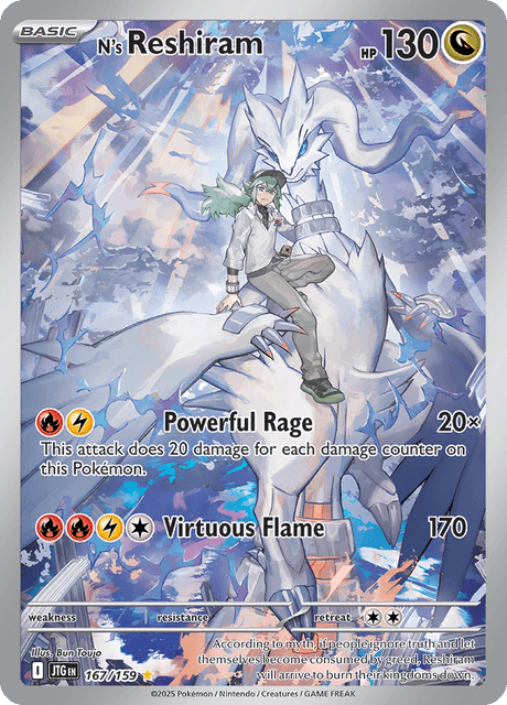 Pokémon · Journey Together N’s Reshiram #167 — Carta graduada · Inglês